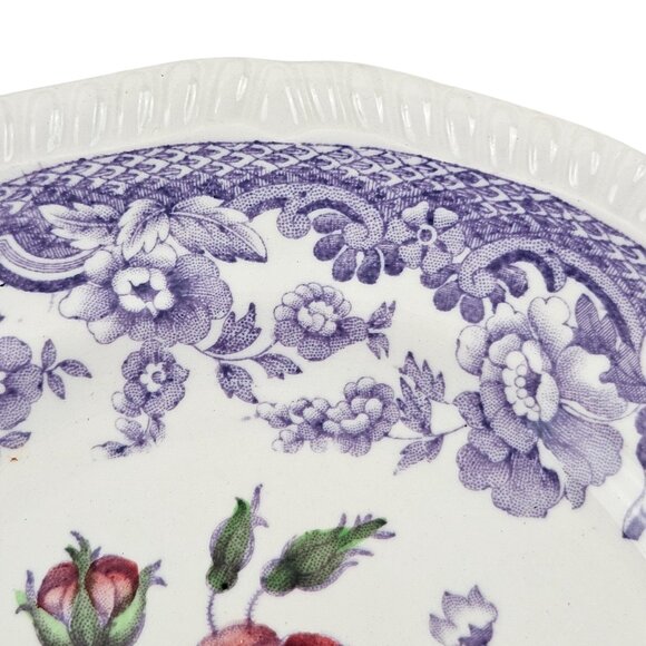 Copeland Spode Mayflower 2 Bread And Butter Plates Floral Lavender England - Picture 6 of 10
